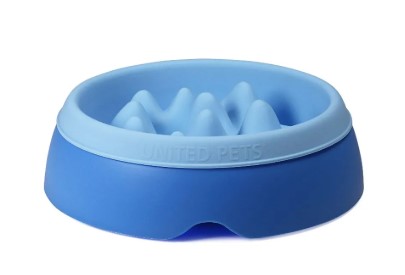 Ciotola K2 in polipropilene con dissuasore in silicone azzurro